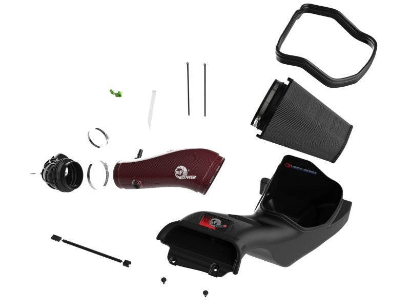 aFe 23-24 Ford F150 Raptor R Supercharged Red Carbon Track Series Air Intake w/ P5R Filter (MOQ 24) - Burkken Auto Parts