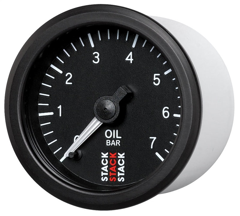 Autometer Stack 52mm 0-7 Bar M10 Male Pro Stepper Motor Oil Pressure Gauge - Black - Burkken Auto Parts