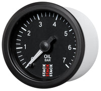 Autometer Stack 52mm 0-7 Bar M10 Male Pro Stepper Motor Oil Pressure Gauge - Black - Burkken Auto Parts