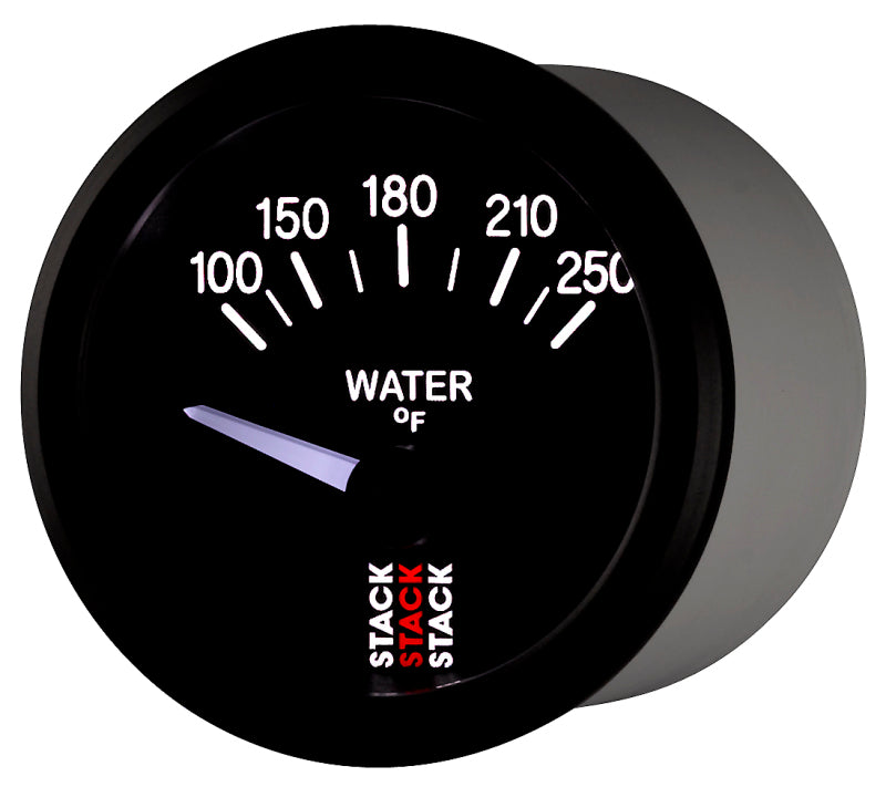 Autometer Stack 52mm 100-250 Deg F 1/8in NPTF Electric Water Temp Gauge - Black - Burkken Auto Parts