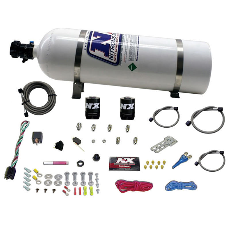 Nitrous Express GM EFI Race Single Nozzle Nitrous Kit (100-250HP) w/15lb Bottle - Burkken Auto Parts