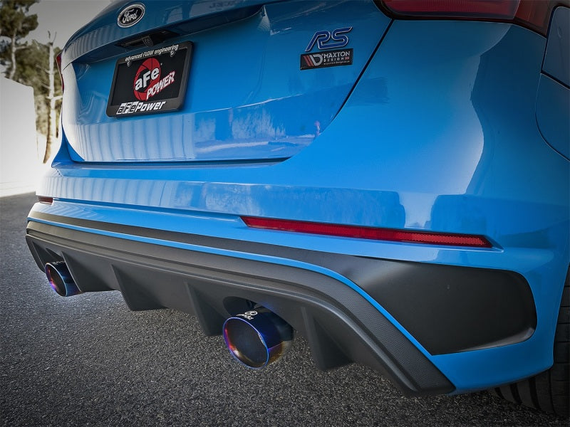 aFe Takeda 3in 304 SS Cat-Back Exhaust System w/ Blue Flame Tip 16-18 Ford Focus RS I4-2.3L (t) - Burkken Auto Parts