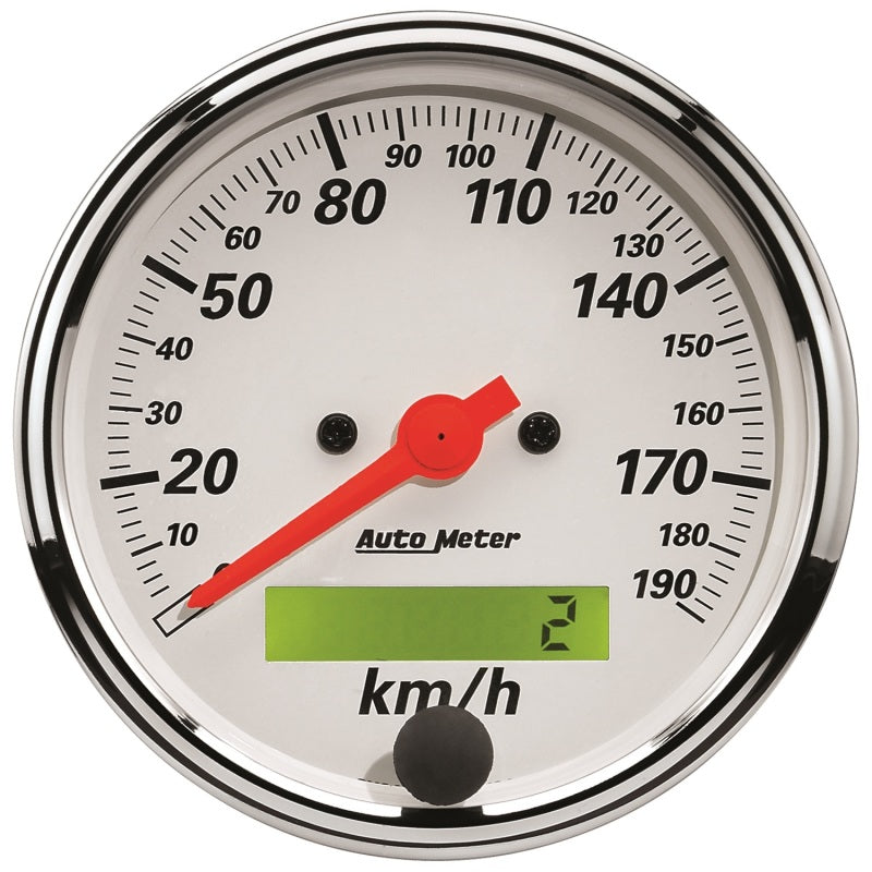 Autometer Arctic White 5 Pc Kit Box w/ Elec KMH Speedo, Elec Oil Press, Water Temp, Volt, Fuel Level - Burkken Auto Parts