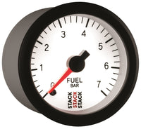 Autometer Stack 52mm 0-7 Bar M10 Male Pro Stepper Motor Fuel Pressure Gauge - White - Burkken Auto Parts