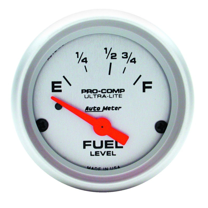 Autometer Ultra-Lite 52mm 73 OHMS Empty/8-12 OHMS Full Short Sweep Electronic Fuel Level Gauge - Burkken Auto Parts