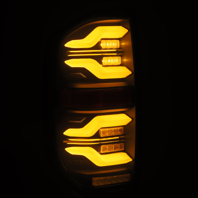 AlphaRex 14-21 Toyota Tundra LUXX LED Taillights Alpha Blk w/Activ Light/Seq Signal - Burkken Auto Parts