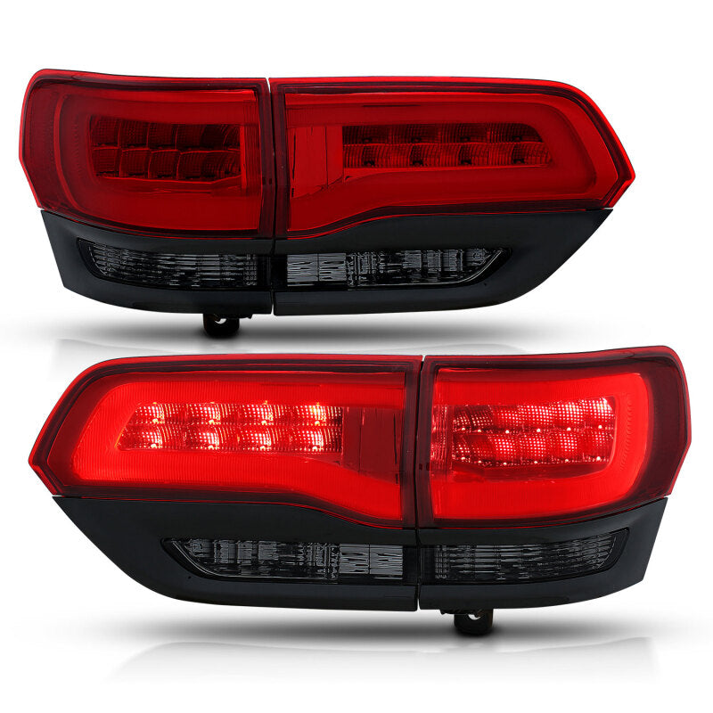 ANZO 2014-2016 Jeep Grand Cherokee LED Taillights Red/Smoke - Burkken Auto Parts
