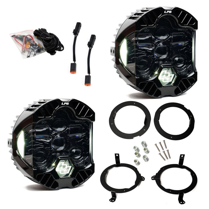 Baja Designs 18-25 Jeep Wrangler JL/20-25 Gladiator JT (w/Halogen) DOT LP6 LED Headlight Kit - Clear - Burkken Auto Parts