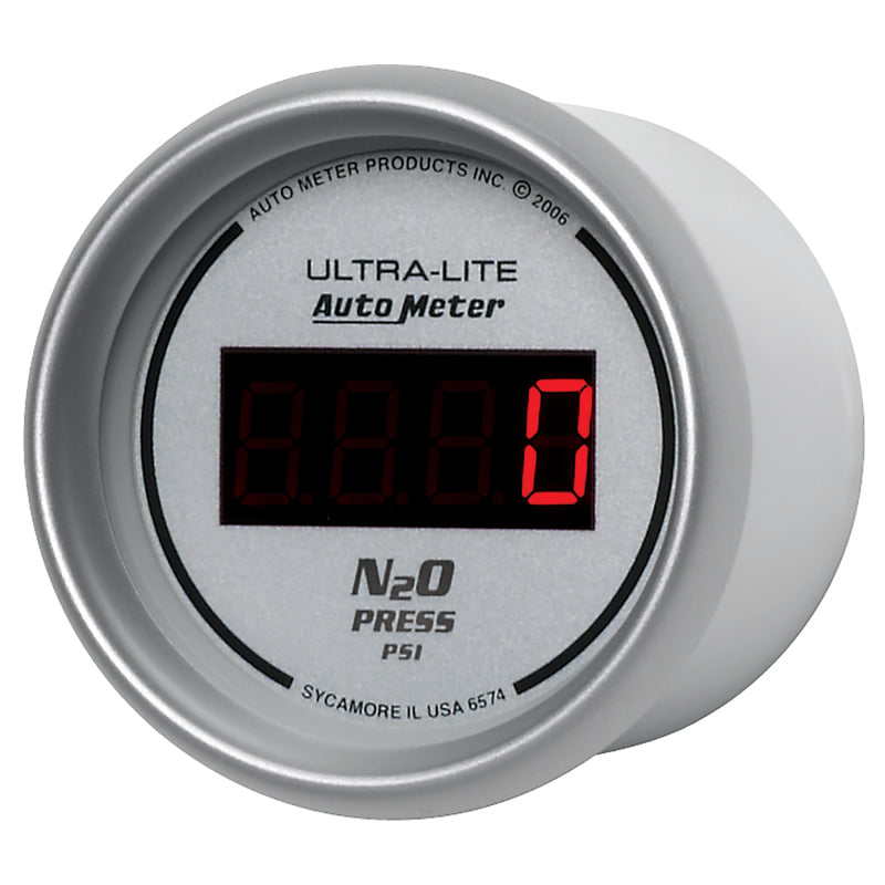 Autometer Ultra-Lite 2-1/16in 1600 PSI Digital Nitrous Pressure Gauge - Silver - Burkken Auto Parts