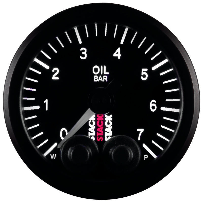 Autometer Stack 52mm 0-7 Bar M10 Male Pro-Control Oil Pressure Gauge - Black - Burkken Auto Parts
