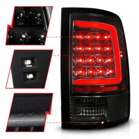 ANZO 09-18 Dodge Ram 1500 Full LED Taillights w/ Sequential Black Housing/Clear Lens - Burkken Auto Parts