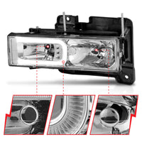 ANZO 1999-2000 Cadillac Escalade Crystal Headlights - Burkken Auto Parts
