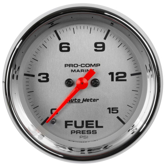 Autometer 2-1/16in 15PSI Digital Stepper Motor Marine Chrome Ultra-Lite Gauge - Burkken Auto Parts