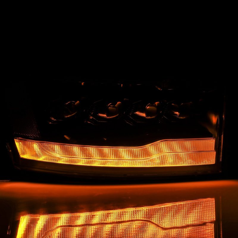 AlphaRex 06-08 Ram 1500HD NOVA LED Proj Headlights Plank Style Alpha Blk w/Seq Signal/DRL/Amber LED - Burkken Auto Parts