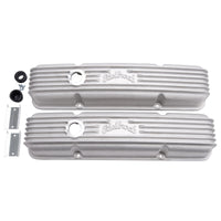 Edelbrock Valve Cover Classic Series Chevrolet 1959-1986 262-400 CI V8 w/ Breather Holes Satin - Burkken Auto Parts