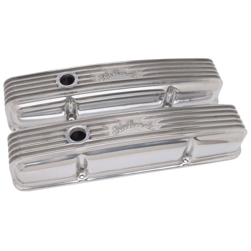 Edelbrock Valve Cover Classic Series Chevrolet 1959-1986 262-400 CI V8 Polshed - Burkken Auto Parts