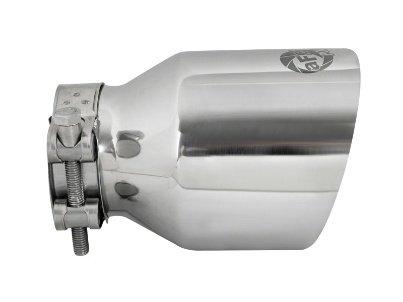 aFe MACH Force-Xp 304 SS Clamp-On Exhaust Tip 2.5in. Inlet / 4in. Outlet / 6in. L - Polished - Burkken Auto Parts