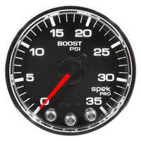 Autometer Spek-Pro Gauge Boost 2 1/16in 35psi Stepper Motor W/Peak & Warn Black/Chrome - Burkken Auto Parts