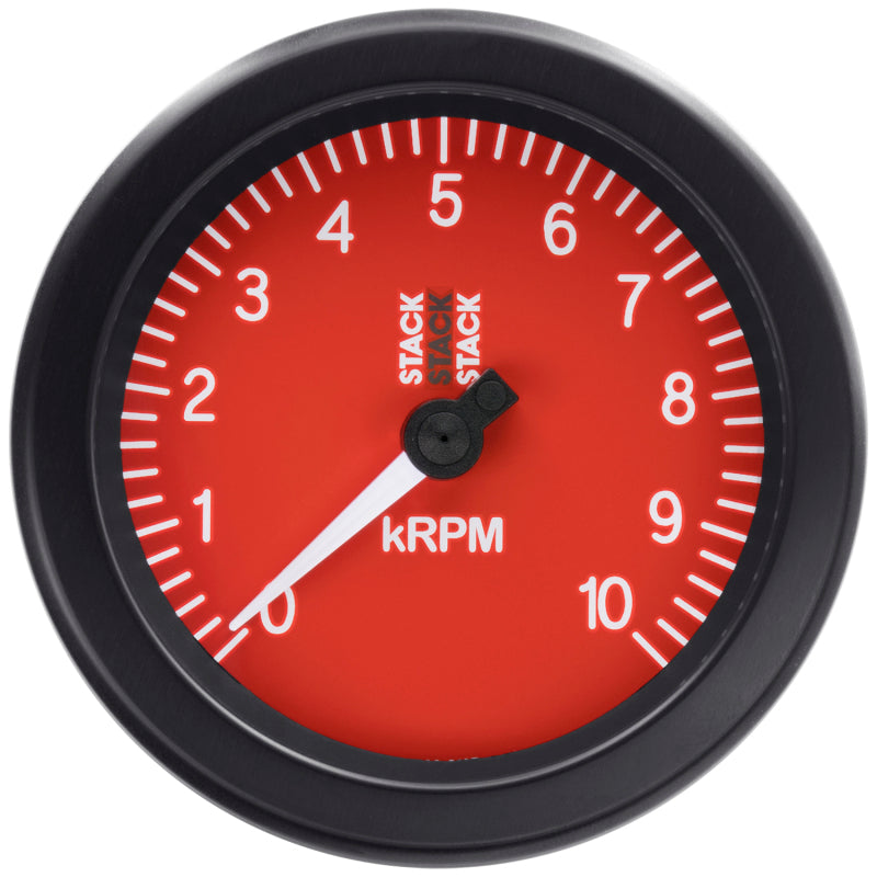 Autometer Stack Sport 88mm 0-10K RPM Tachometer - Red - Burkken Auto Parts