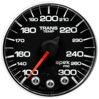 Autometer Spek-Pro Gauge Trans Temp 2 1/16in 300f Stepper Motor W/Peak & Warn Blk/Chrm - Burkken Auto Parts