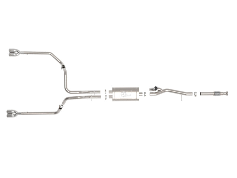 aFe Gemini XV 3in 304 SS Cat-Back Exhaust w/ Cutout 19-21 GM Silverado/Sierra 1500 V8- w/ Black Tips - Burkken Auto Parts
