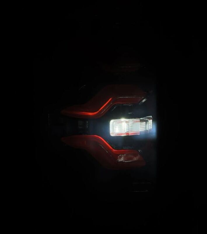 AlphaRex 87-96 Ford Bronco/F-150 Luxx-Series LED Tail Lights - Black Red - Burkken Auto Parts
