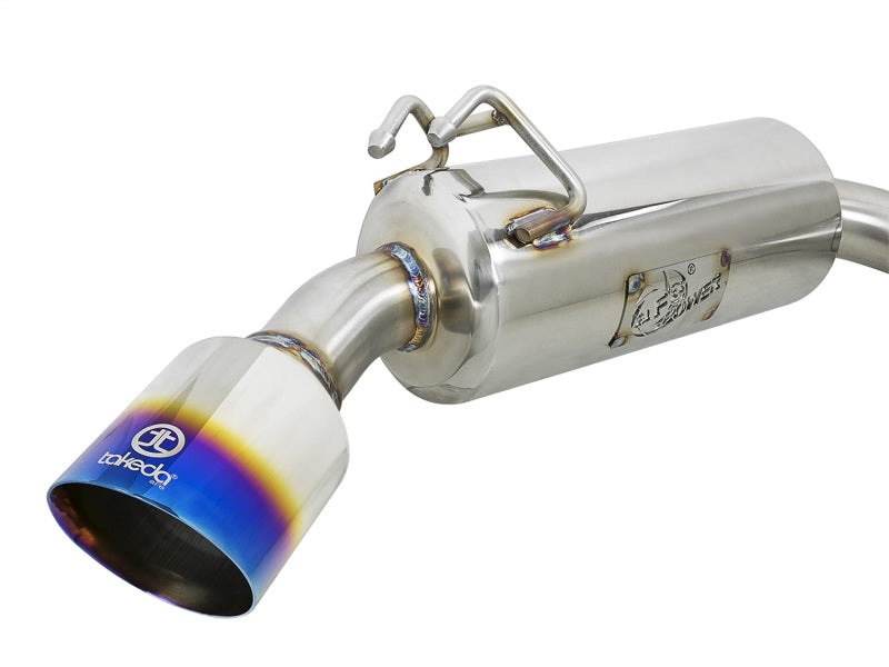 aFe Takeda 3in. to 2.5in. 304 SS C/B Exhaust 08-15 Mitsubishi EVO I4-2.0L (t) - Blue Flamed Tips - Burkken Auto Parts