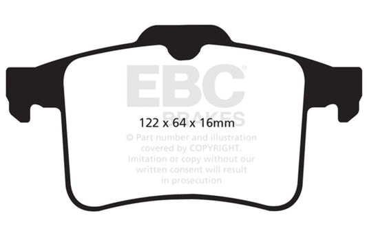 EBC 10-15 Jaguar XF 5.0 Supercharged (470) Redstuff Rear Brake Pads