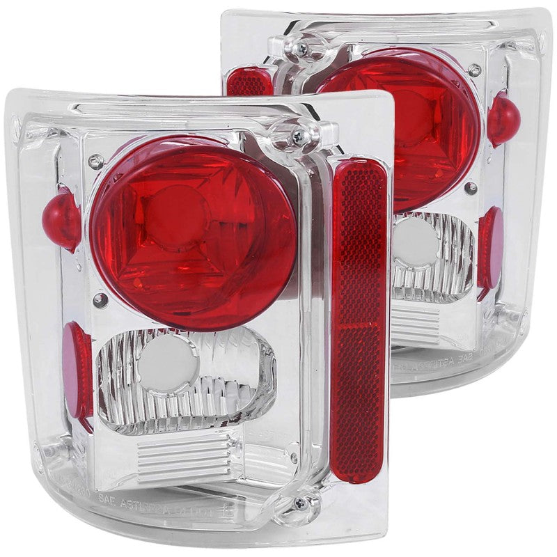 ANZO 1973-1987 Chevrolet C 10 Taillights Chrome - Burkken Auto Parts