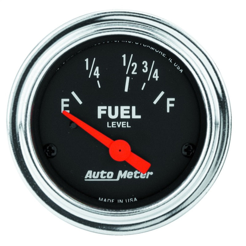 AutoMeter Gauge Fuel Level 2-1/16in. 16 Ohm(e) to 158 Ohm(f) Elec Traditional Chrome - Burkken Auto Parts