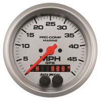 Autometer Marine Silver Ultra-Lite 3-3/8in 50MPH GPS Speedometer Gauge - Burkken Auto Parts