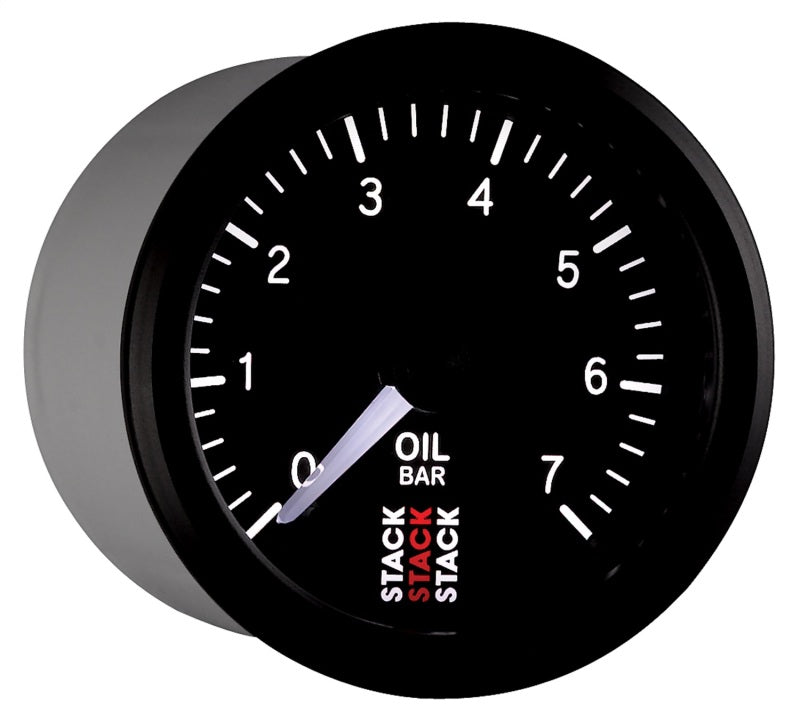 Autometer Stack 52mm 0-7 Bar M10 Male Pro Stepper Motor Oil Pressure Gauge - Black - Burkken Auto Parts