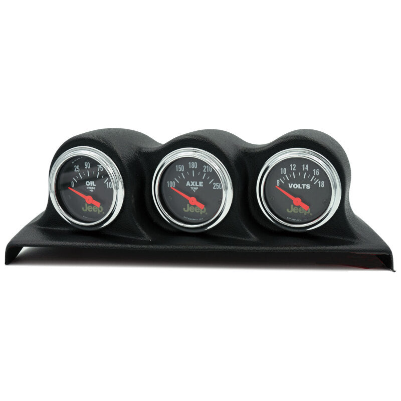Autometer 07-10 Jeep Wrangler JK Oil PSI/Axle Temp/Volt 3 Piece Gauge Kit - Burkken Auto Parts