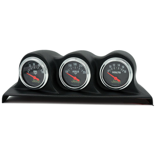 Autometer 07-10 Jeep Wrangler JK Oil PSI/Axle Temp/Volt 3 Piece Gauge Kit - Burkken Auto Parts