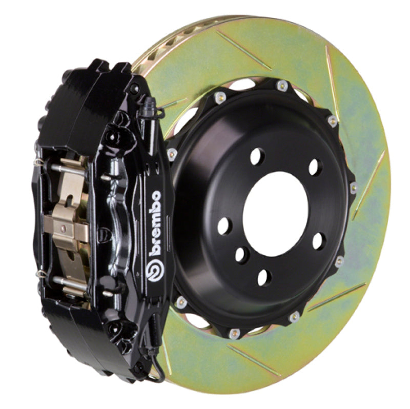 Brembo 15-21 WRX Front GT BBK 4 Piston Cast 2pc 332x32 2pc Rotor Slotted Type1-Black - Burkken Auto Parts