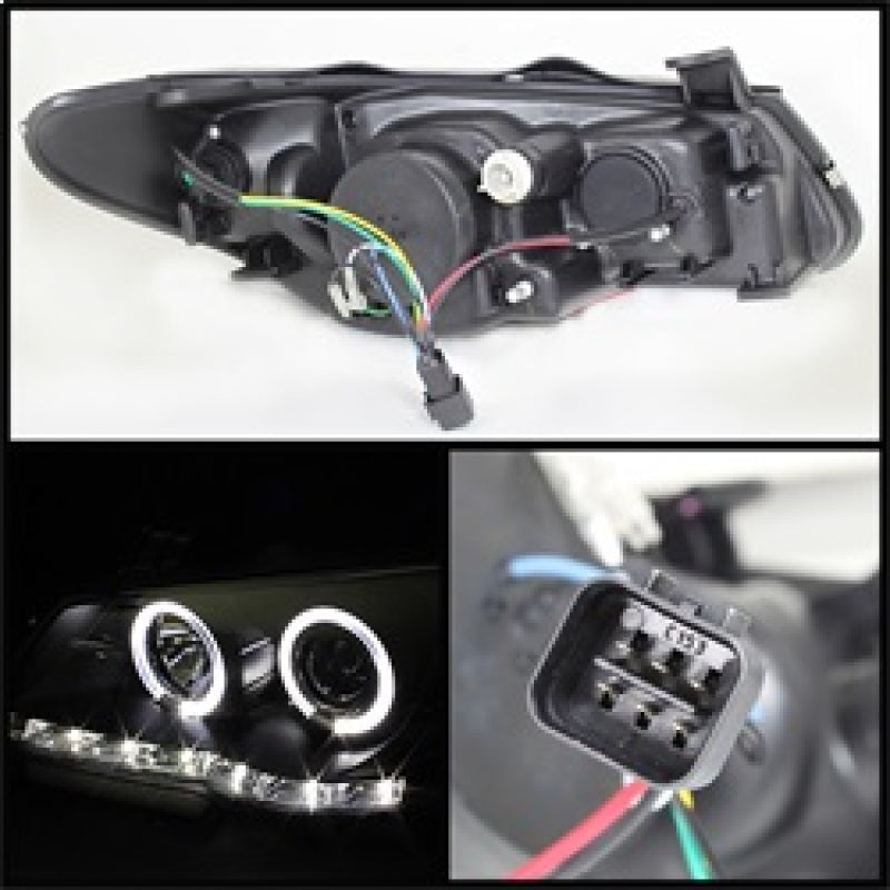 Spyder Hyundai Elantra 07-10 Projector Headlights LED Halo DRL Blk PRO-YD-HYELAN07-DRL-BK - Burkken Auto Parts