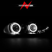 ANZO 1998-2002 Chevrolet Camaro Projector Headlights w/ Halo Black - Burkken Auto Parts