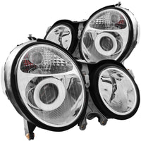 ANZO 1999-2002 Mercedes Benz E Class W210 Projector Headlights Chrome - Burkken Auto Parts