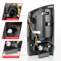 ANZO 2002-2006 Dodge  Ram 1500 LED Tail Lights w/ Light Bar Black Housing Smoke Lens - Burkken Auto Parts