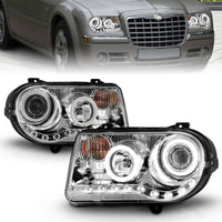 ANZO 2005-2010 Chrysler 300C Projector Headlights w/ Halo Chrome (CCFL) G2 - Burkken Auto Parts