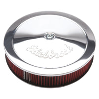 Edelbrock Air Cleaner Pro-Flo Series Round 14 In Diameter Cloth Element 3/8In Dropped Base Chrome - Burkken Auto Parts