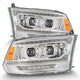 AlphaRex 09-18 Dodge Ram 2500 LUXX LED Proj Headlights Plank Style Chrm w/Activ Light/Seq Signal/DRL - Burkken Auto Parts