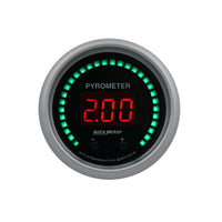 Autometer 52.4mm Black Two Channel 0-2000 Degree Pyrometer (EGT) Sport-Comp Elite Digital Gauge - Burkken Auto Parts