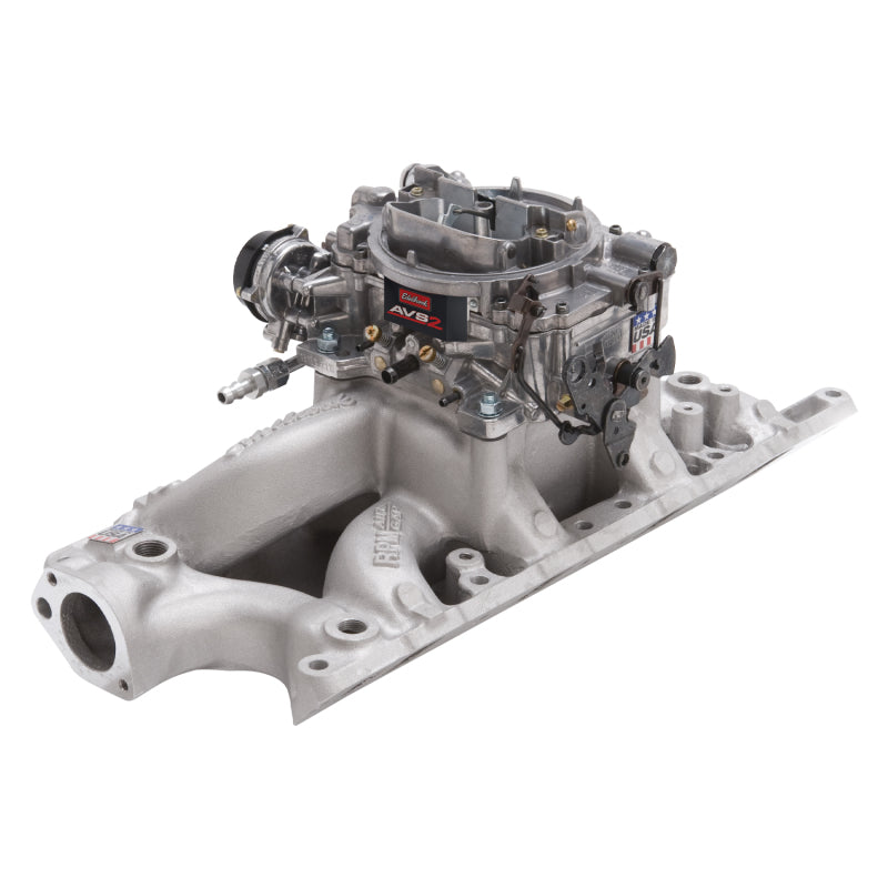 Edelbrock Manifold And Carb Kit Performer RPM Air-Gap Small Block Ford 289-302 Natural Finish - Burkken Auto Parts