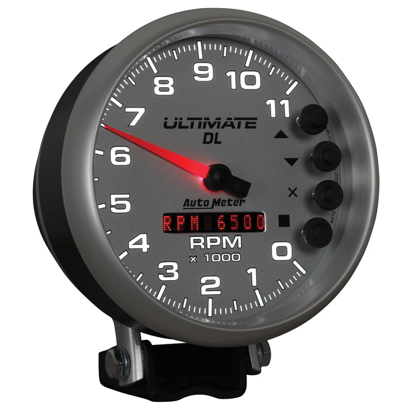 Autometer 5 inch Ultimate DL Playback Tachometer 11000 RPM - Silver - Burkken Auto Parts