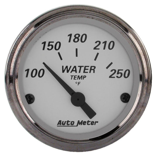 AutoMeter Gauge Water Temp 2-1/16in. 250 Deg. F Elec American Platinum - Burkken Auto Parts