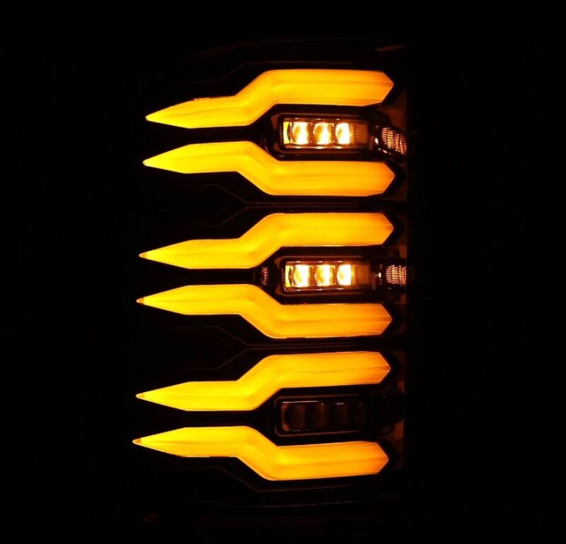 AlphaRex 07-13 GMC Sierra 1500/2500HD/3500HD Luxx Series LED Tail Lights - Alpha Black - Burkken Auto Parts
