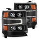 AlphaRex 16-18 Chevy 1500HD NOVA-Series LED Proj Headlights BK w/Actv Lgt/SeqSig & DRL (Req 810023) - Burkken Auto Parts