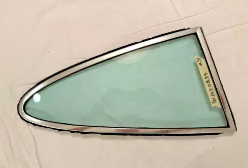 USED - Porsche Right Side Quarter Window, CHROME Frame Pop-Out Tinted SEKURIT - 90154301235 - Burkken Auto Parts